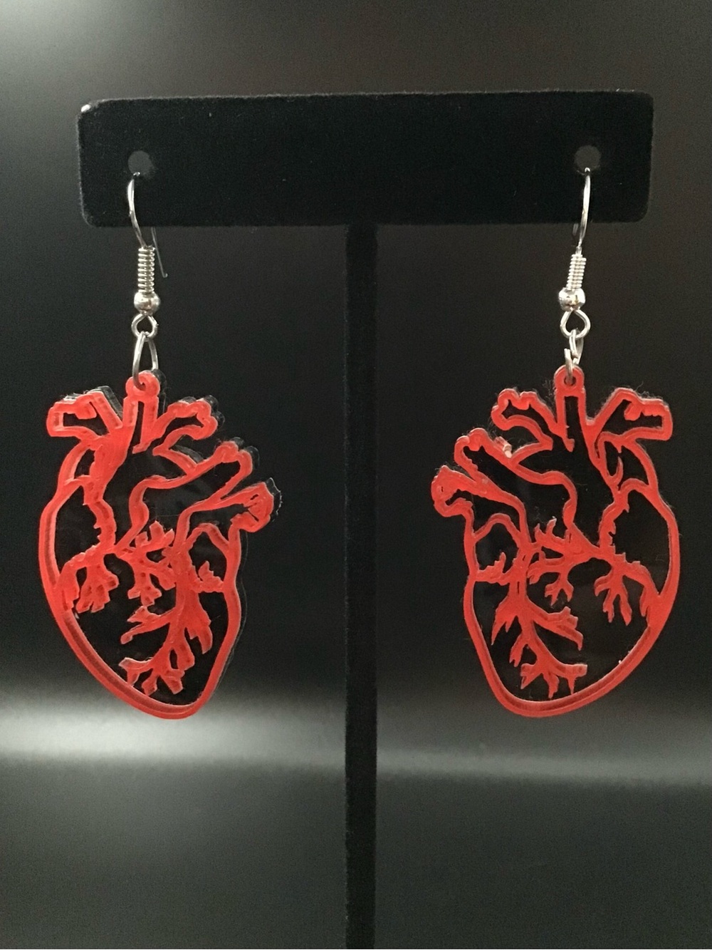 Acrylic Anatomical Heart Earrings